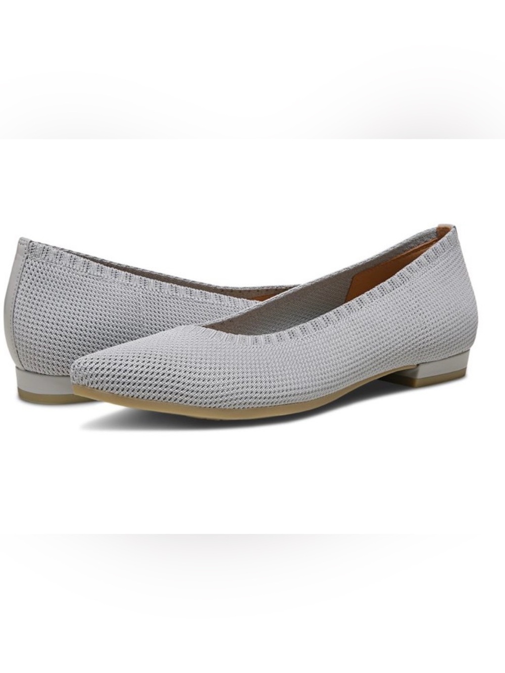 Vionic Lotus Dahlia Gray Knitted Ballet Slip On Flats